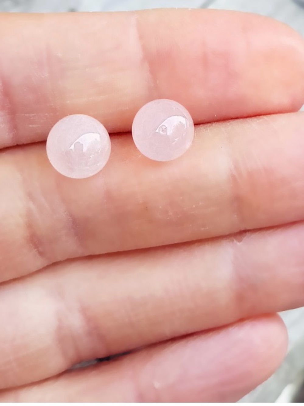 Rose Quartz Pink Stud Earrings - Women Jewelry